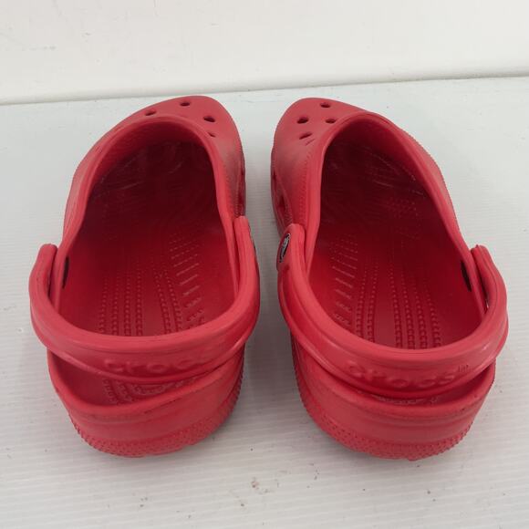 Red Synthetic Casual Shoes Crocs Women's Clogs Size 9 Preowned - Picture 3 of 6